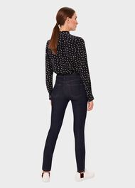 Gwyneth Tie Neck Top, Navy Ivory, hi-res
