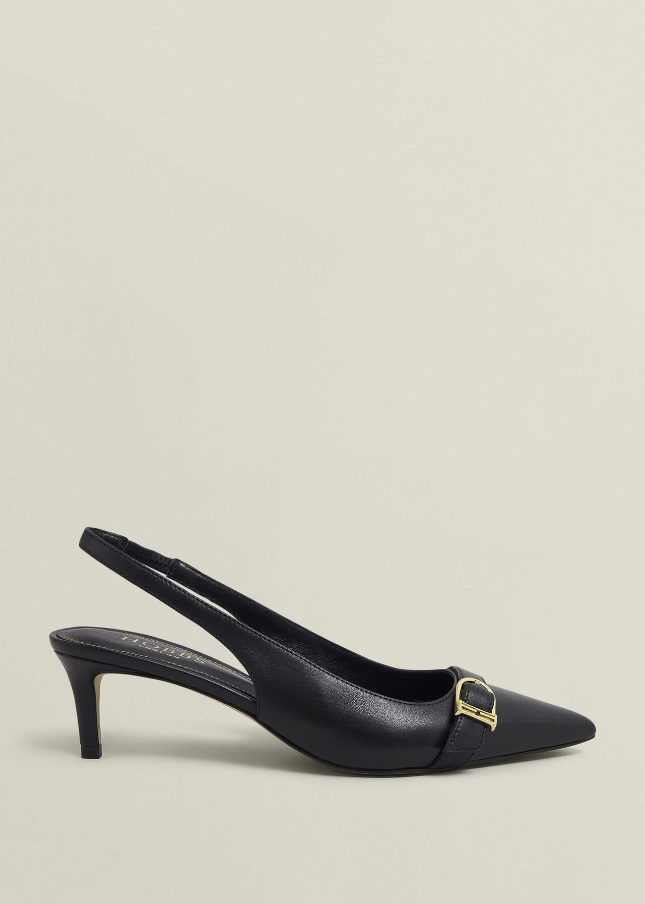 Jude Leather Slingbacks, Black, hi-res