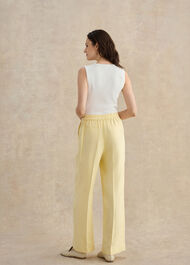 Petite Adalee Linen Wide Leg Trousers, Soft Yellow, hi-res