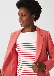 Camellia Coat With Wool, Deep Coral, hi-res