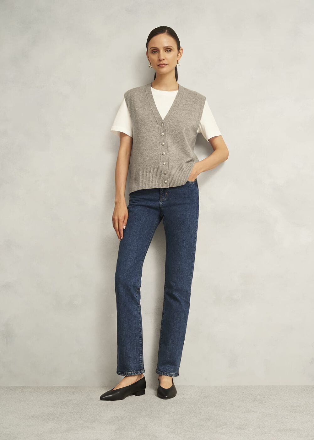 Maya Knitted Tank Top, Fawn Marl, hi-res