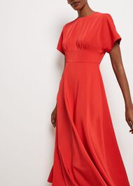 Radclyffe Fit And Flare Dress, True Red, hi-res