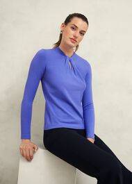 Effie Knitted Jumper, Regatta Blue, hi-res