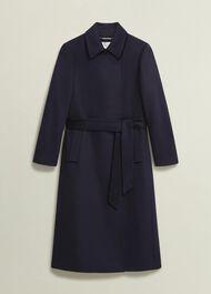 Livia Wool Coat, Navy, hi-res