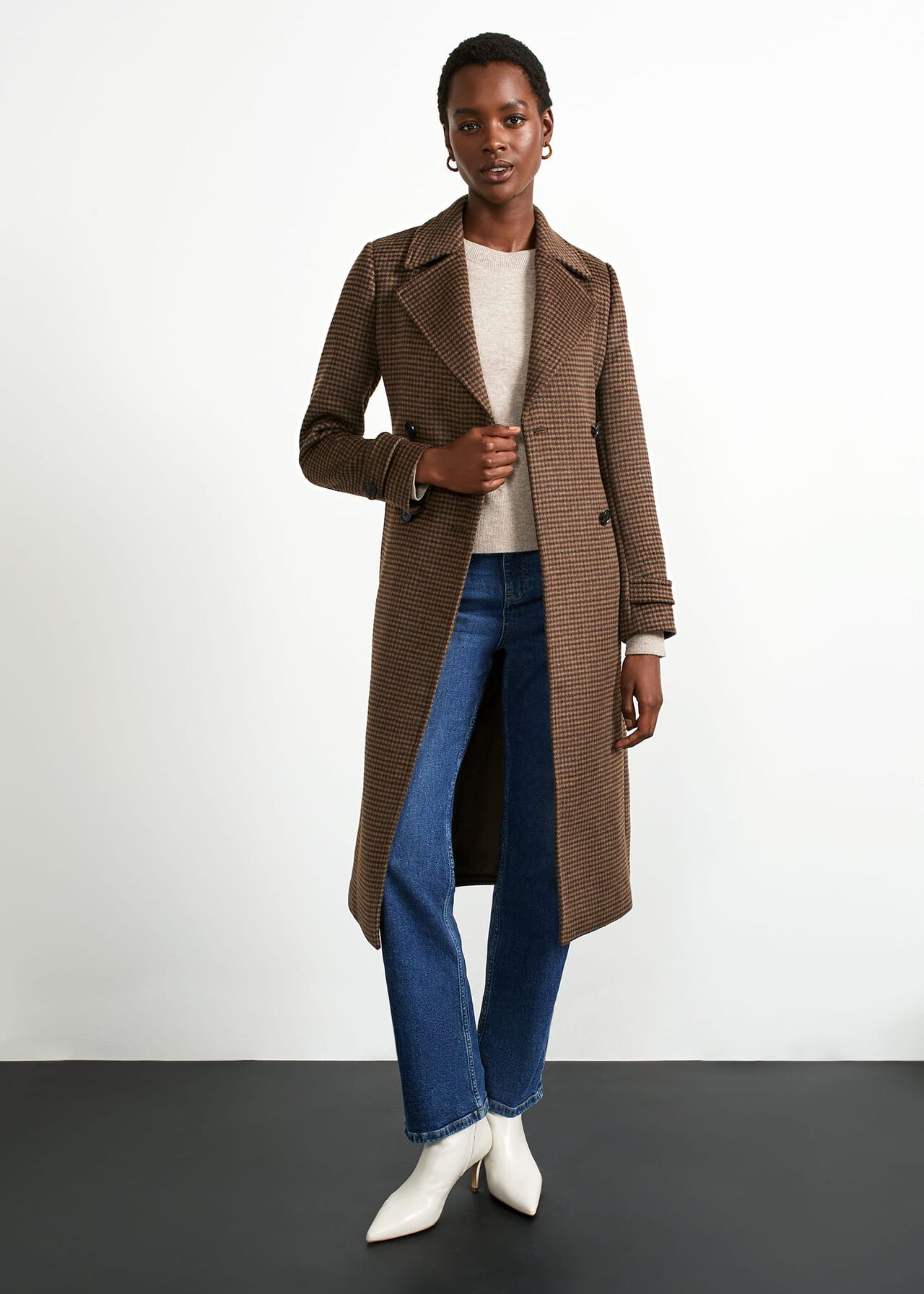 Bromley Check Trench, Brown Multi, hi-res