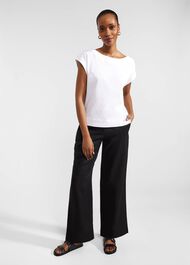 Lynn Linen Trousers, Black, hi-res