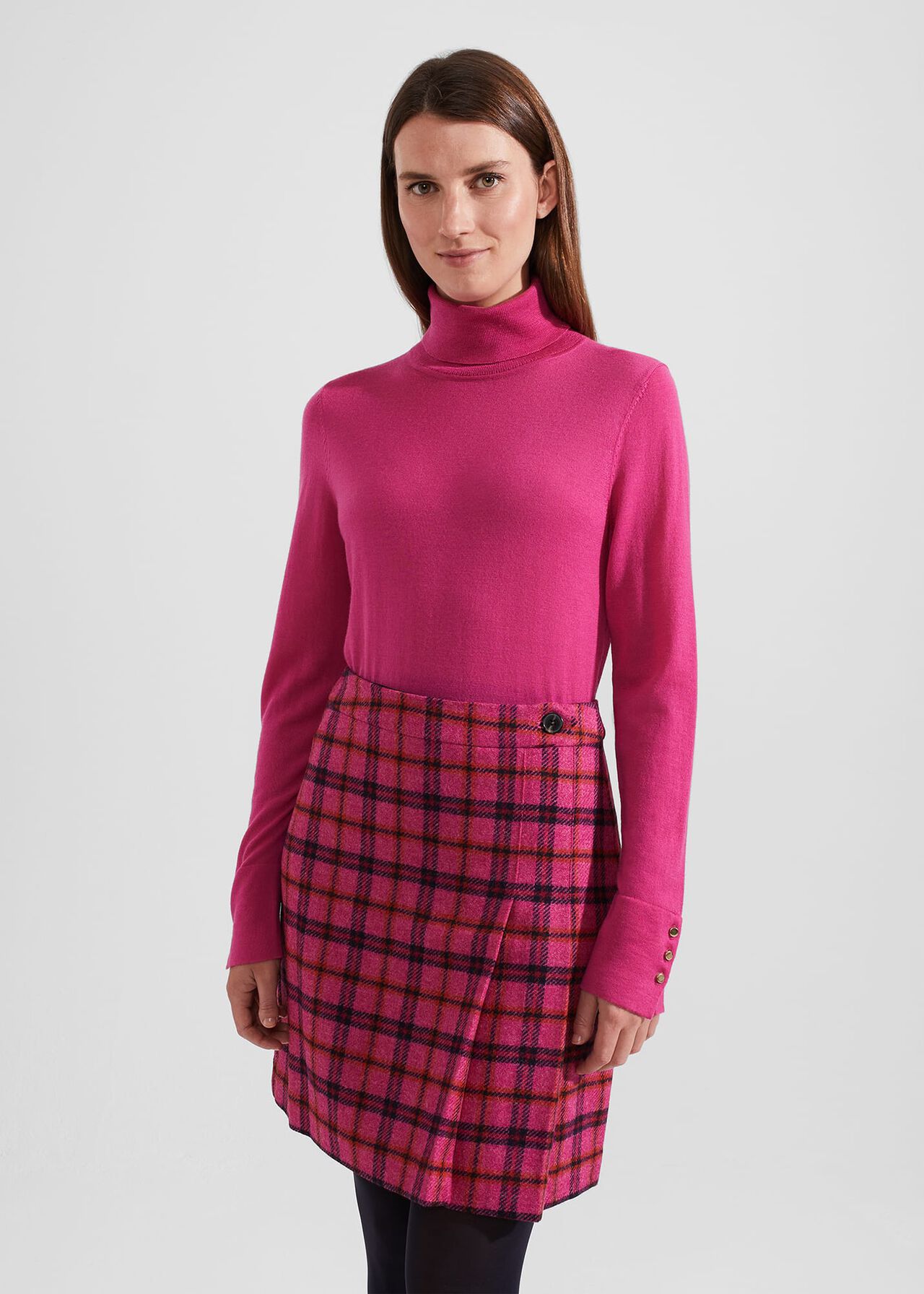 Lara Merino Wool Roll Neck Sweater, Pink, hi-res