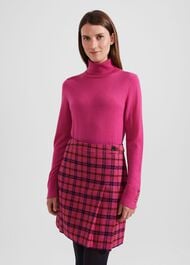 Lara Merino Wool Roll Neck Jumper, Pink, hi-res