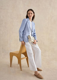 Alessia Linen Wide Leg Pants, White, hi-res