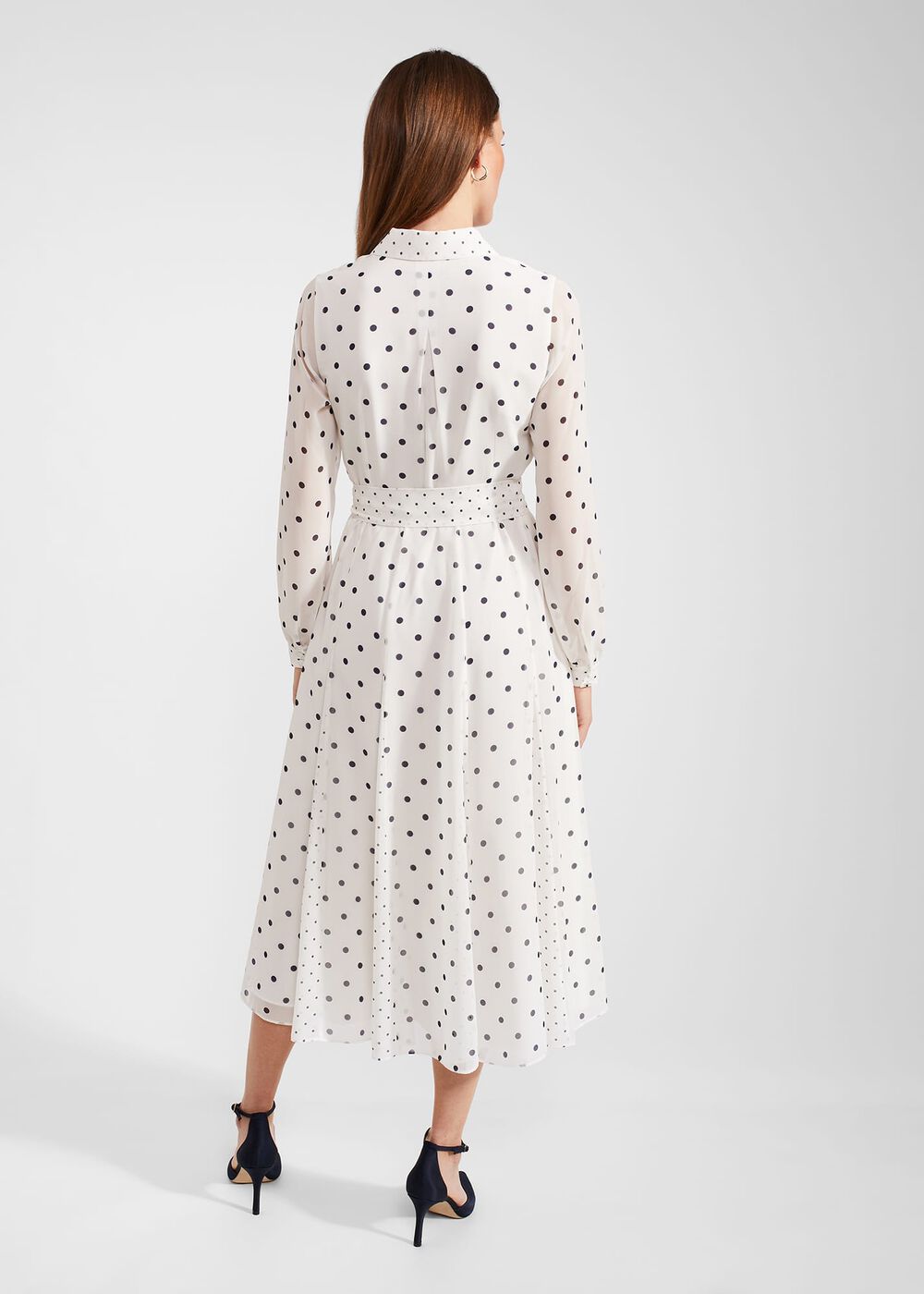 Petite Lucilla Dress, Ivory Navy, hi-res