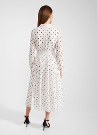 Petite Lucilla Dress, Ivory Navy, hi-res