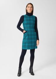 Amaris Aline Wool Dress, Green Multi, hi-res