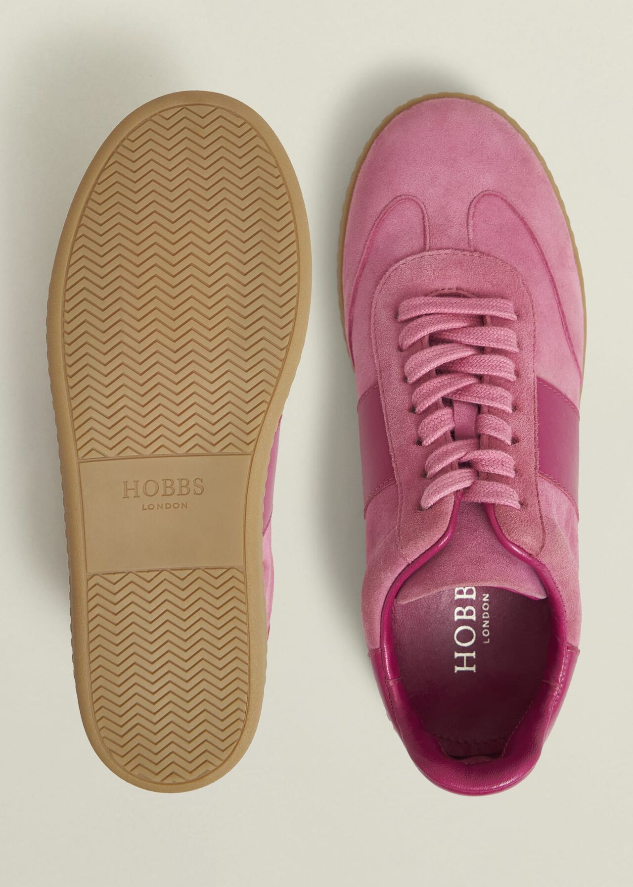 Etta Suede Trainers, Pink Multi, hi-res