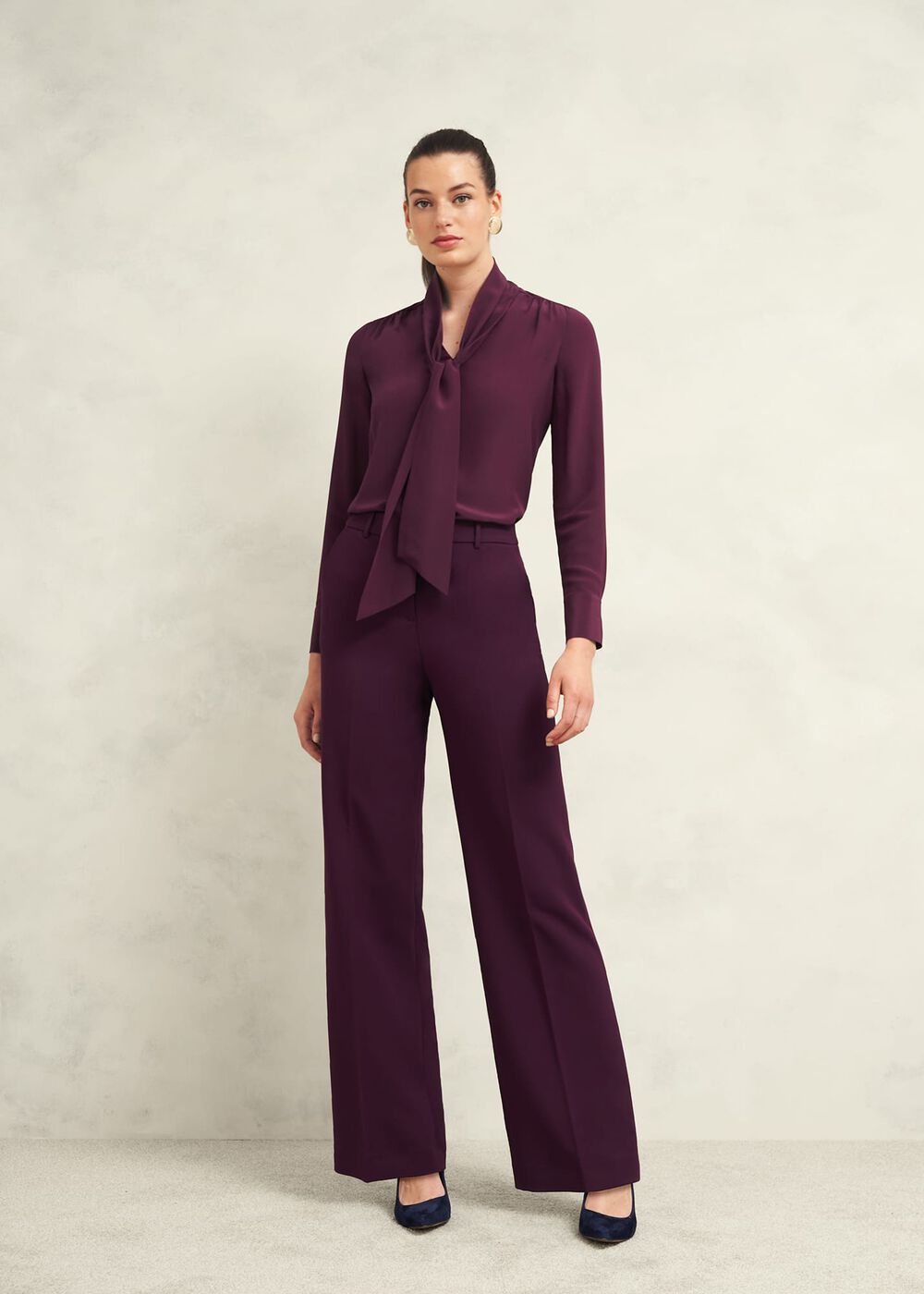 Mimi Silk Blouse, Warm Plum, hi-res