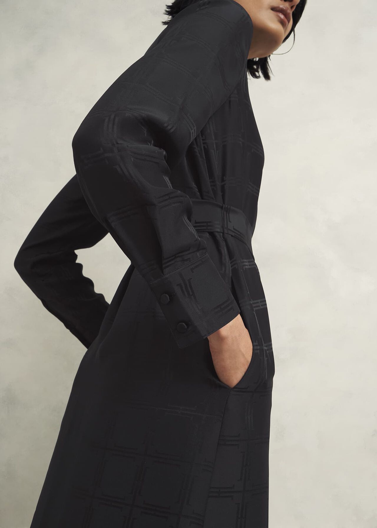 Sloane Silk Dress, Black, hi-res