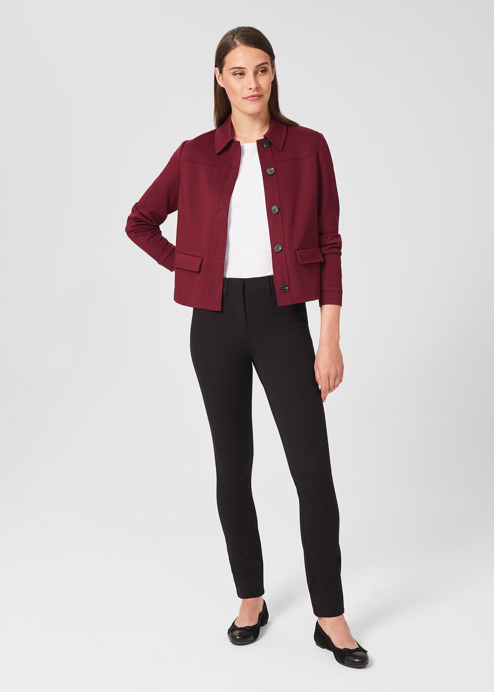 Zadie Jersey Jacket, Burgundy, hi-res