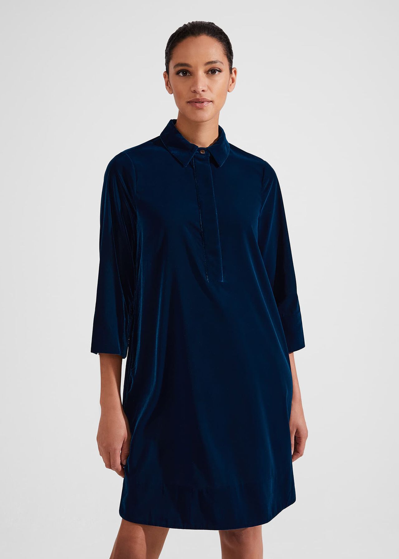 Velvet Marciella Dress, Steel Blue, hi-res