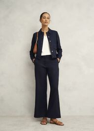 Clarence Linen Jacket, Navy, hi-res
