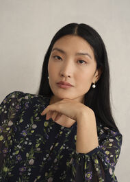 Aria Pearl Earrings, Ivory Gold, hi-res