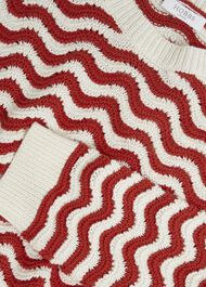 Lulu Cotton Jumper , Red Ivory, hi-res