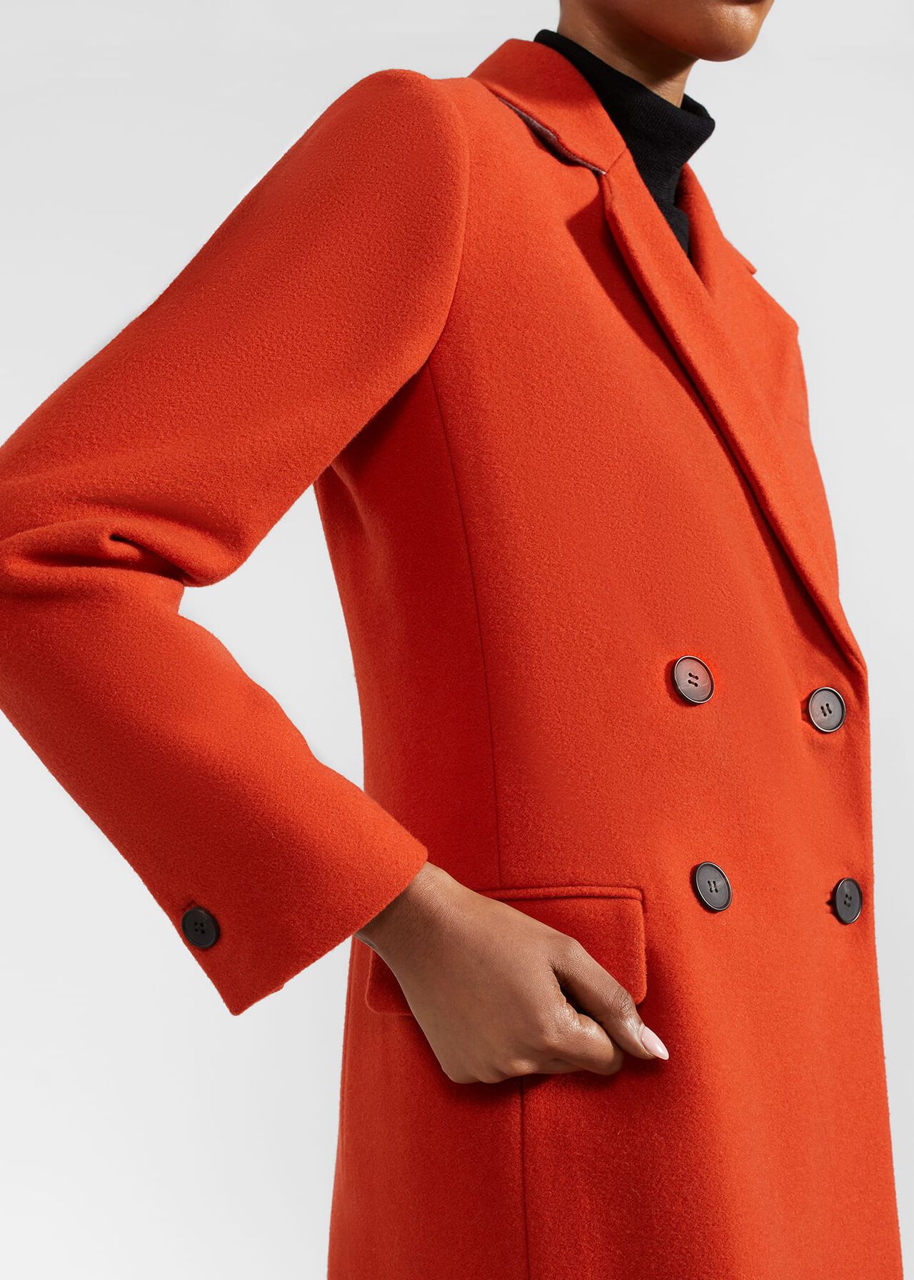 Mireya Wool Blend Coat, Orange, hi-res