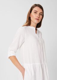 Ember Linen Dress, White, hi-res