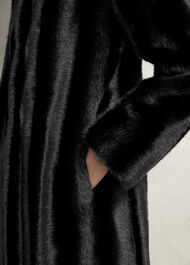 Misha Faux Fur Maxi Coat, Black, hi-res