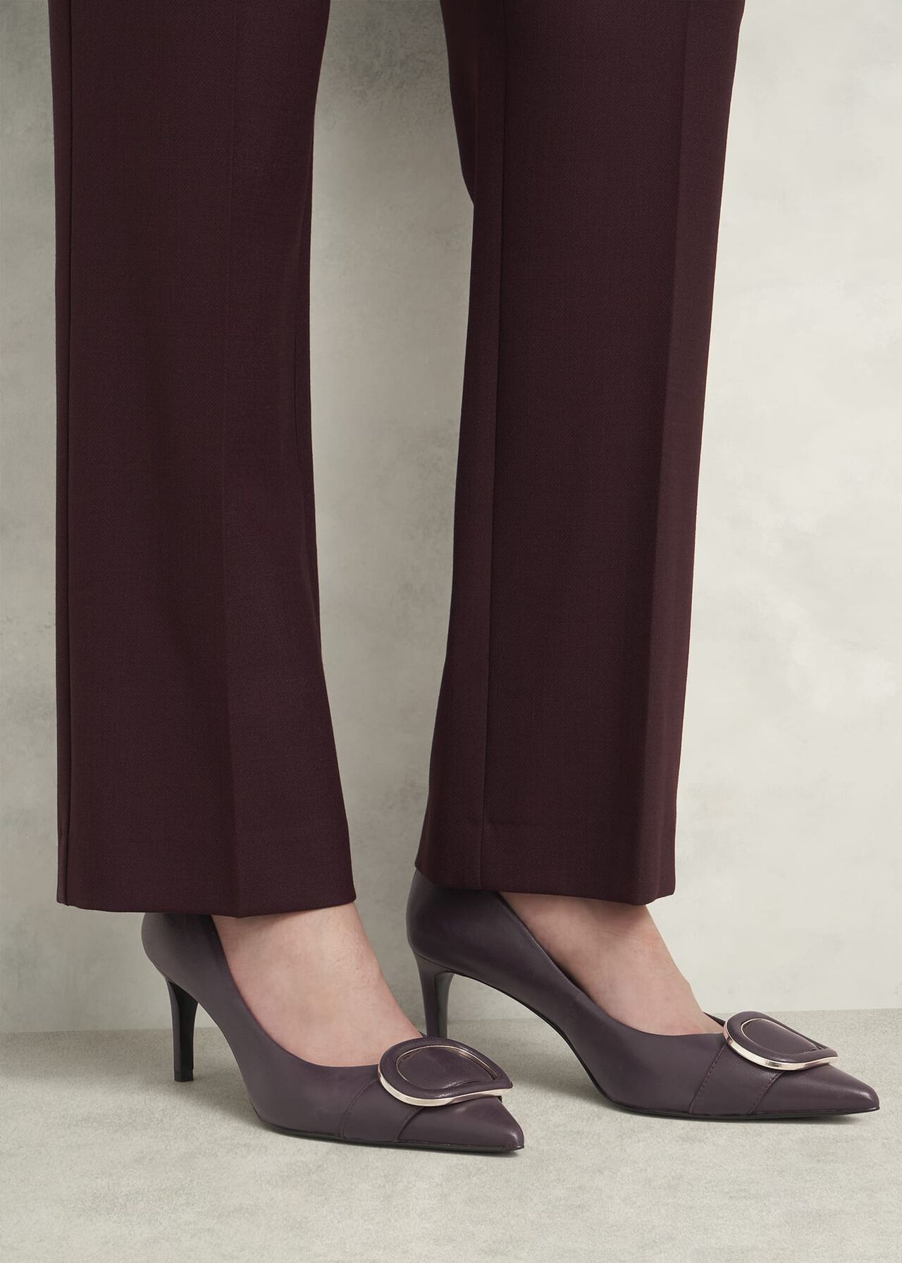 Martie Leather Court Shoes, Malbec Purple, hi-res