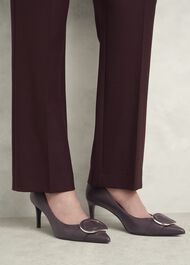 Martie Leather Court Shoes, Malbec Purple, hi-res
