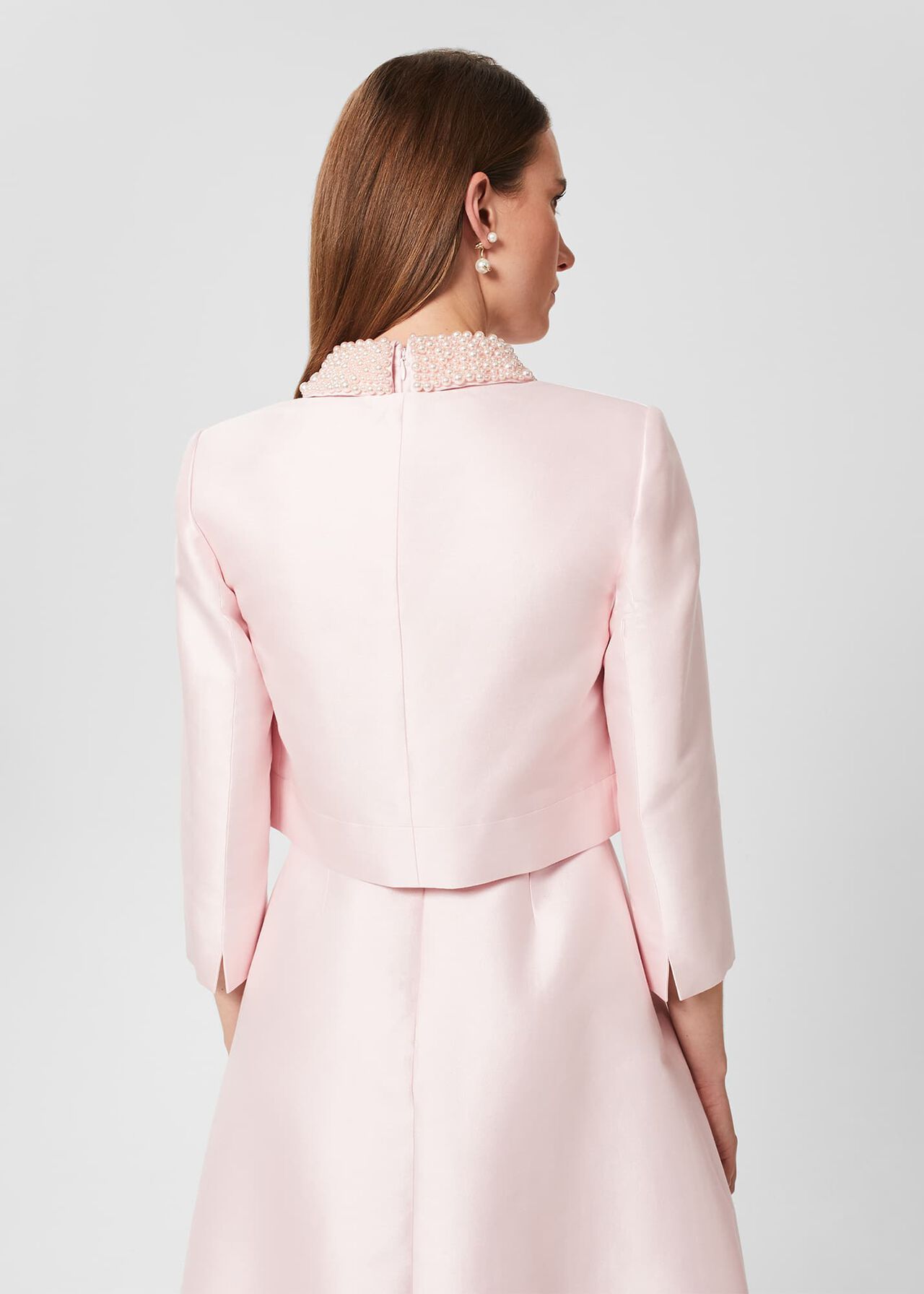 Marcella Silk Blend Jacket , Pale Pink, hi-res