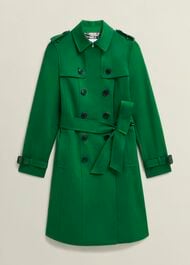 Petite Skylar Shower Resistant Trench Coat, Verdant Green, hi-res