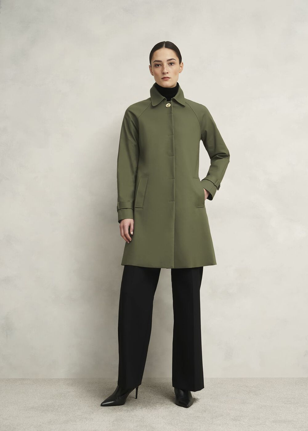 Vivienne Shower Resistant Trench Coat, Olive Green, hi-res