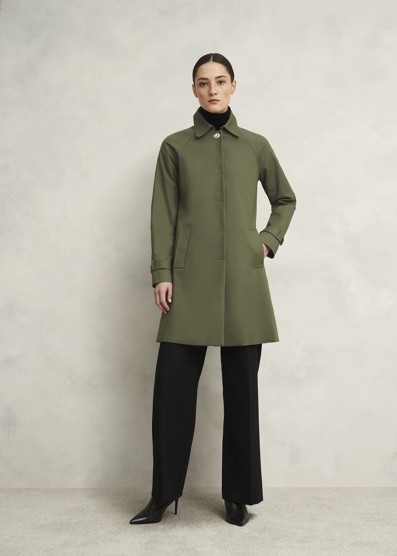 Vivienne Shower Resistant Trench Coat, Olive Green, hi-res