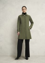 Vivienne Shower Resistant Trench Coat, Olive Green, hi-res