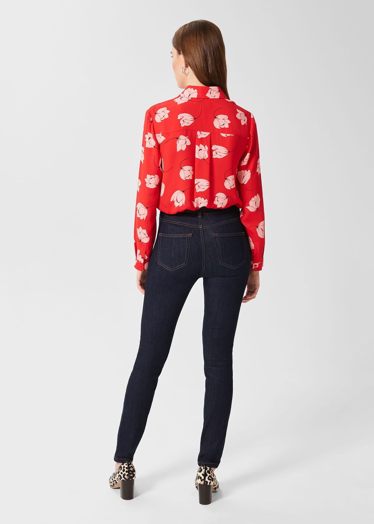 Angelina Floral Shirt, Red Pink, hi-res