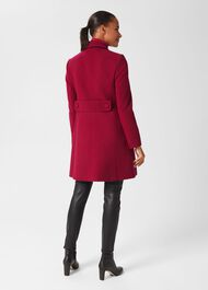 Anita Wool Blend A Line Coat, Dark Raspberry, hi-res