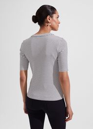 Noemi Rib Top, Ivory Navy, hi-res