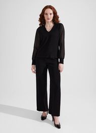 Louisa Dobby Top, Black, hi-res