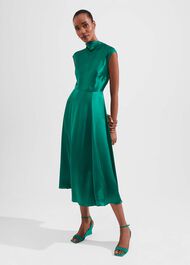 Charlize Silk Dress, Meadow Green, hi-res