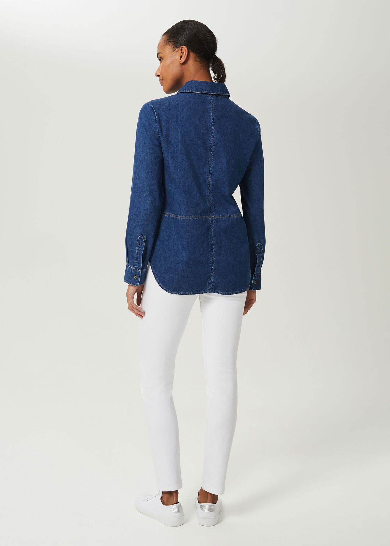 Mireya Denim Shirt, Mid Wash, hi-res
