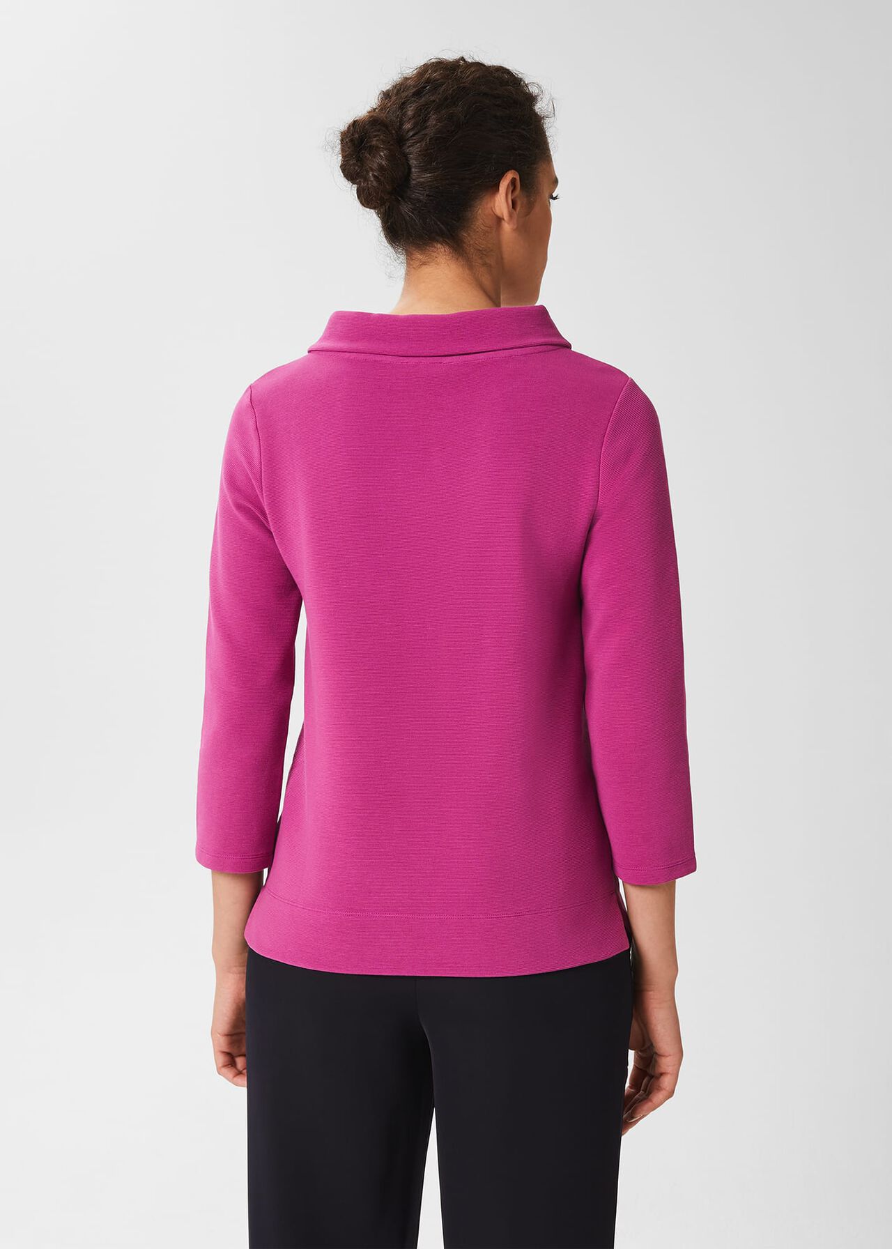 Betsy Textured Top With Cotton , Magenta Pink, hi-res