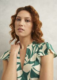 Nadine Jersey Dress, Green Ivory, hi-res