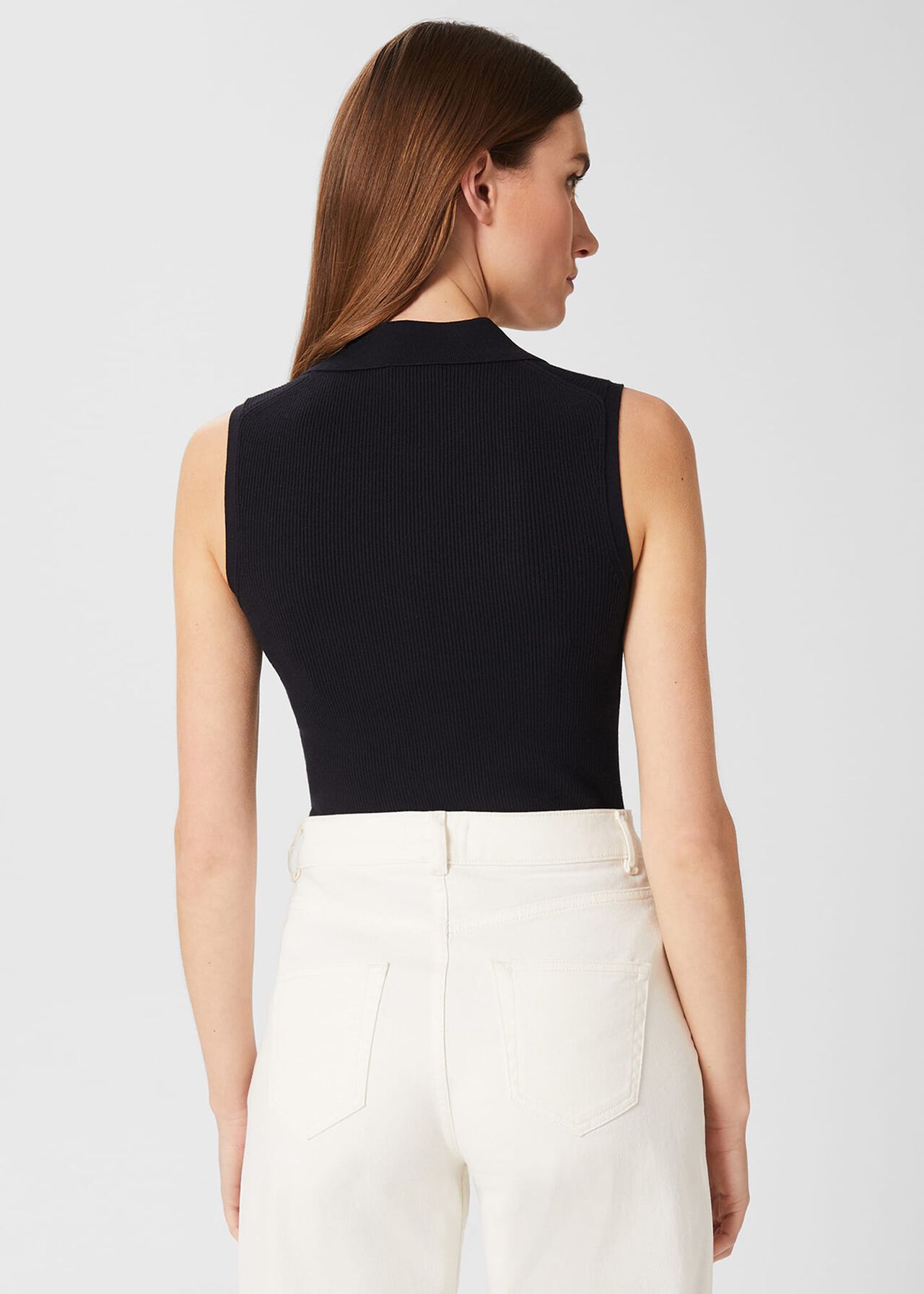 Athena Knitted Vest, Navy, hi-res