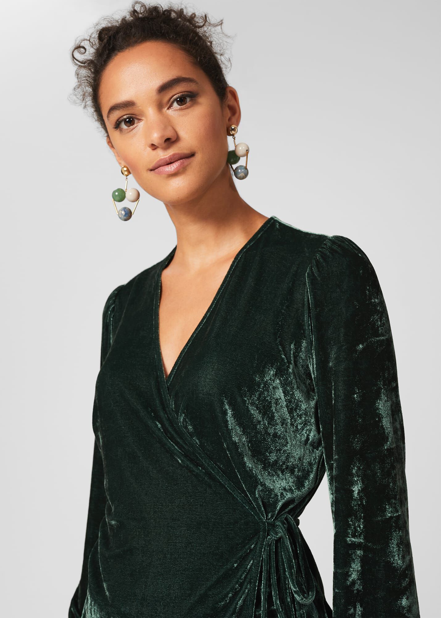 Livvy Velvet Wrap Top | Hobbs
