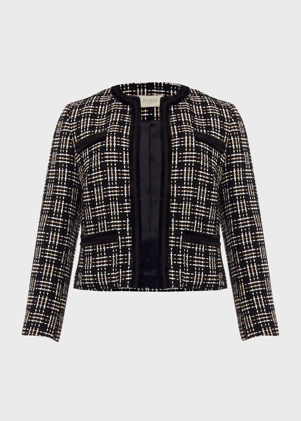 Alexis Tweed Jacket, Black Ivory, hi-res