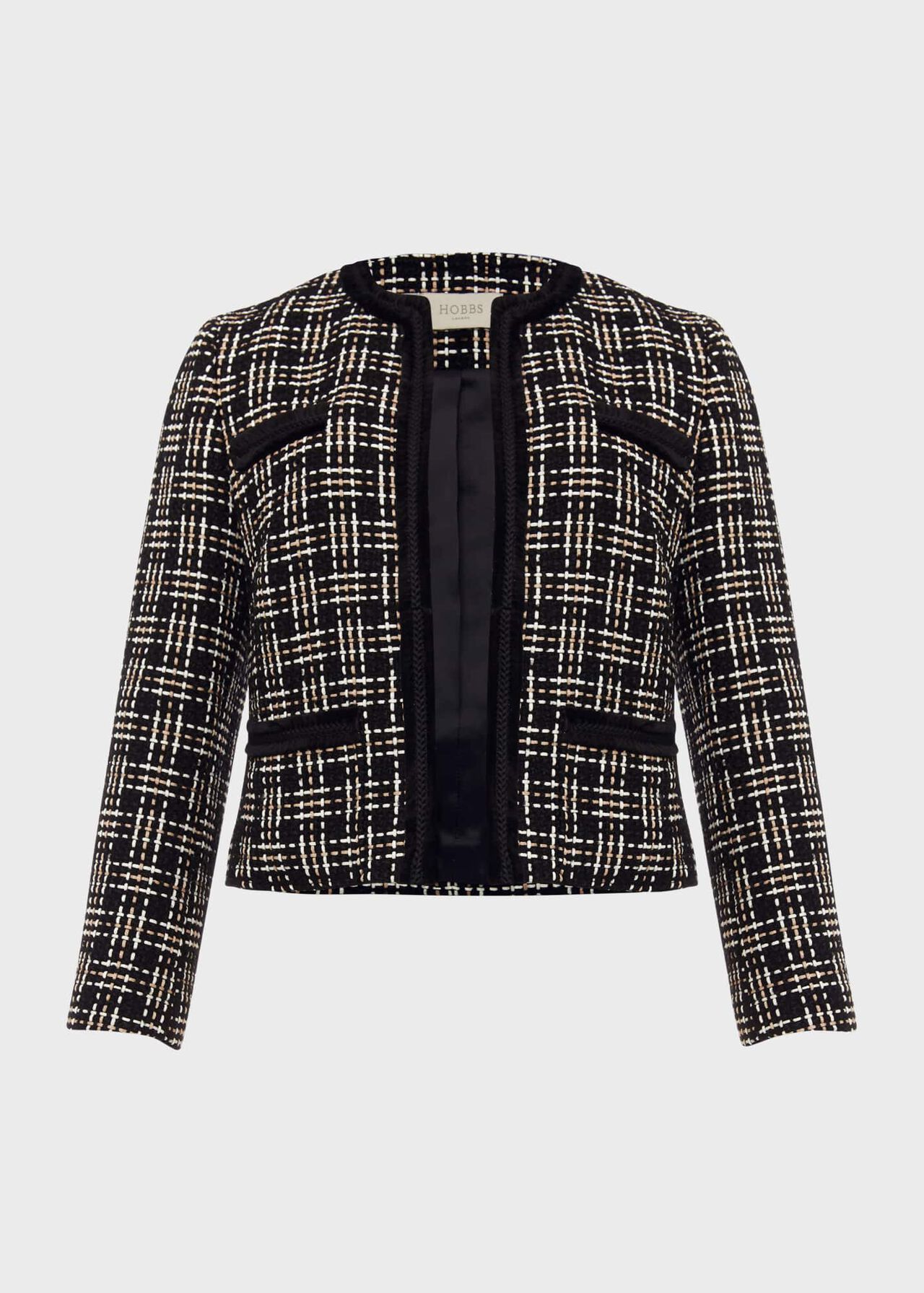 Alexis Tweed Jacket, Black Ivory, hi-res