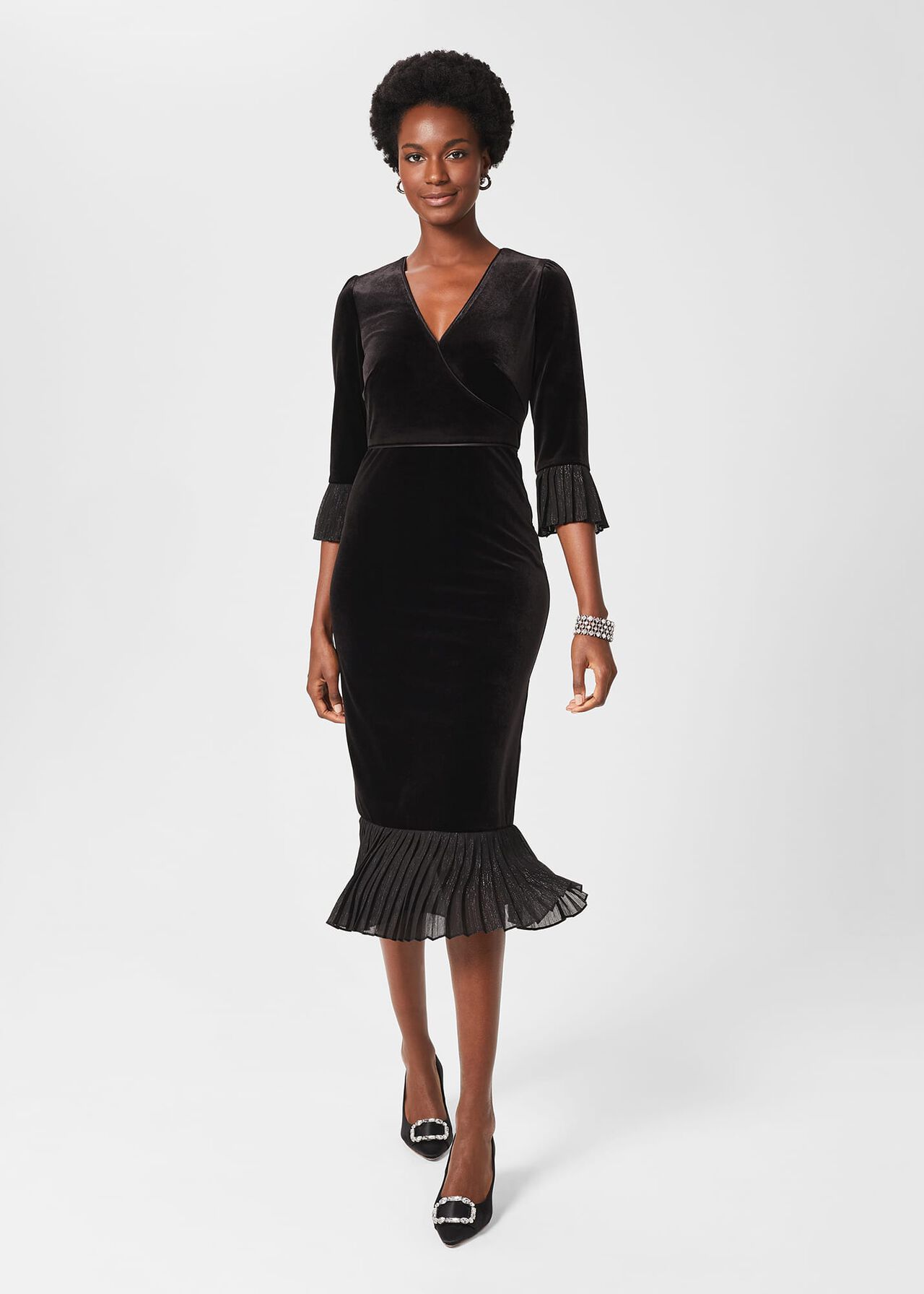 Melodie Velvet Shift Dress, Black, hi-res