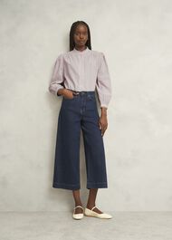 Becca Cotton Stripe Blouse, Neutral Stripe, hi-res