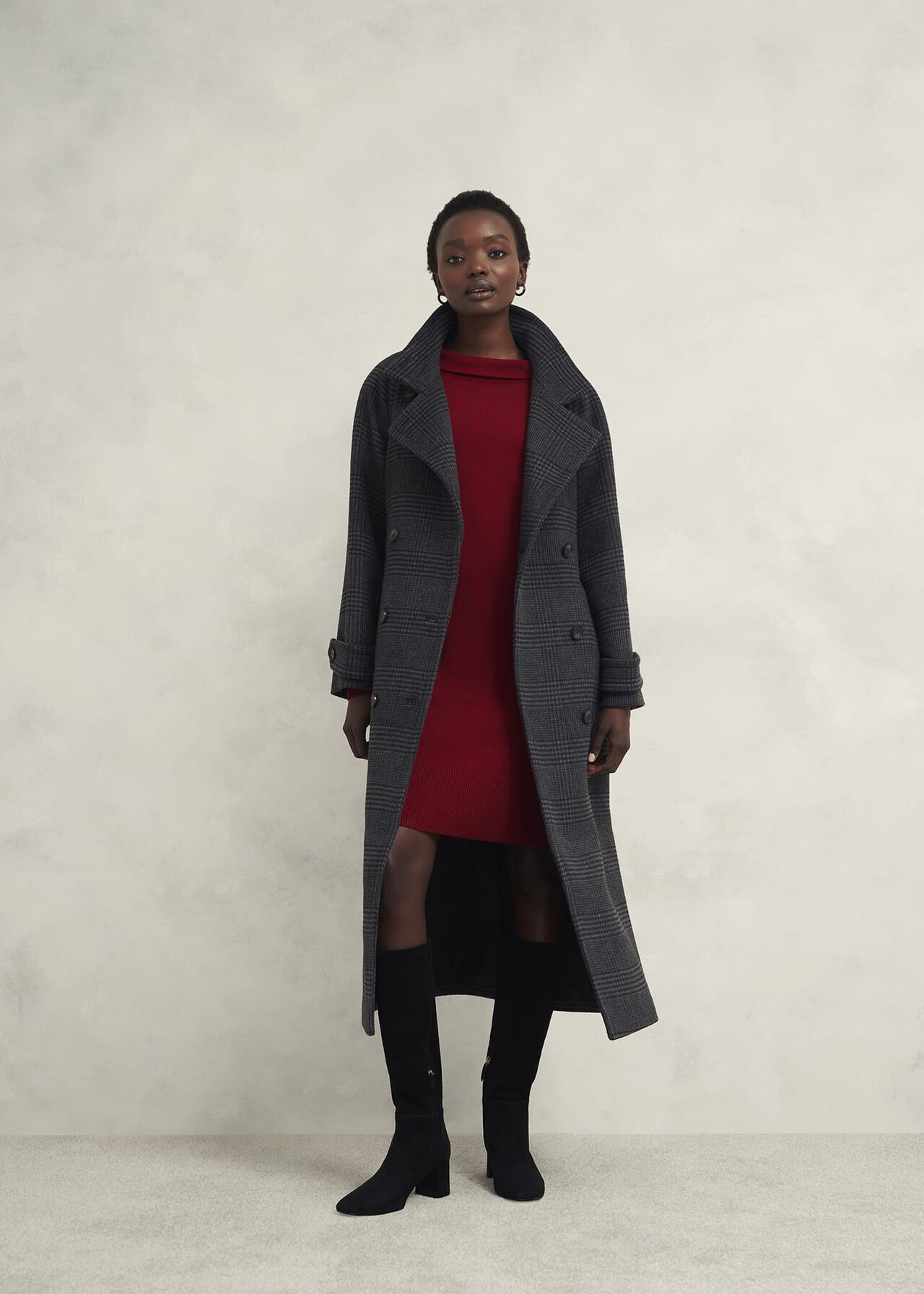 Audrey Knitted Dress, Rhubarb Red, hi-res
