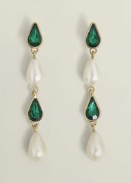 Laurie Earring, Gold Green, hi-res